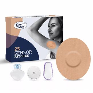 CureTape Sensor Patches, plastry na sensor CGM do monitorowania glukozy, beżowe, 25 sztuk - zdjęcie produktu