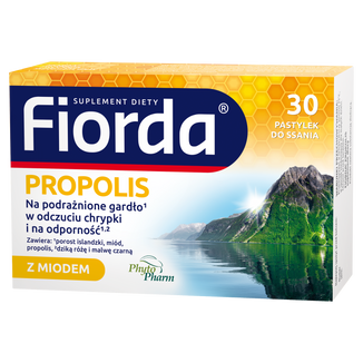 Fiorda Propolis, 30 pastylek do ssania Fiorda Propolis, 30 pastylek do ssania - zdjęcie produktu
