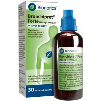 Bronchipret Forte 490 mg + 49 mg/ml, roztwór doustny, 50 ml - zdjęcie produktu