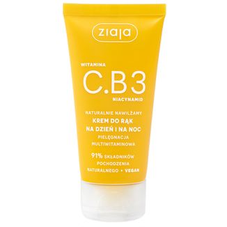 Ziaja Witamina C.B3 Niacynamid Naturalnie Nawilżamy, krem do rąk, na dzień i na noc, 50 ml Ziaja Witamina C.B3 Niacynamid Naturalnie Nawilżamy, krem do rąk, na dzień i na noc, 50 ml - zdjęcie produktu