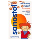 Sanostol, dla dzieci od 4 lat, 60 tabletek musujących do ssania - miniaturka zdjęcia produktu