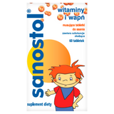 Sanostol, dla dzieci od 4 lat, 60 tabletek musujących do ssania - miniaturka zdjęcia produktu