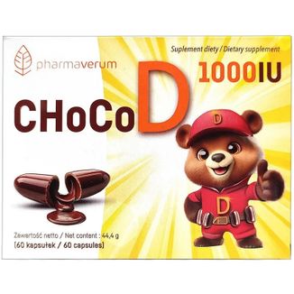ChocoD, witamina D dla dzieci od 4 roku życia, 60 kapsułek - zdjęcie produktu