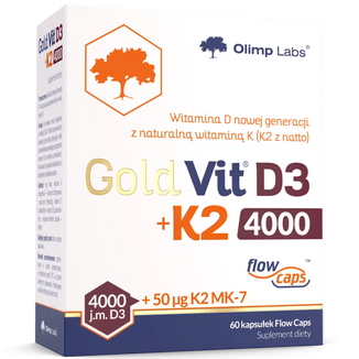 Olimp Gold-Vit D3 + K2, witamina D 4000 j.m. + witamina K 50 µg, 60 kapsułek USZKODZONE OPAKOWANIE - zdjęcie produktu