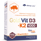 Olimp Gold-Vit D3 + K2, witamina D 4000 j.m. + witamina K 50 µg, 60 kapsułek - miniaturka zdjęcia produktu