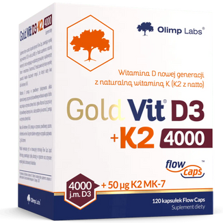 Olimp Gold-Vit D3 + K2, witamina D 4000 j.m. + witamina K 50 µg, 120 kapsułek - zdjęcie produktu