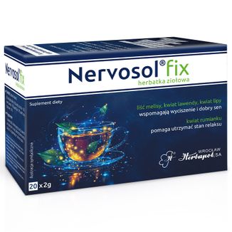 Nervosol fix, herbatka ziołowa, 2 g x 20 saszetek Nervosol fix, herbatka ziołowa, 2 g x 20 saszetek - zdjęcie produktu