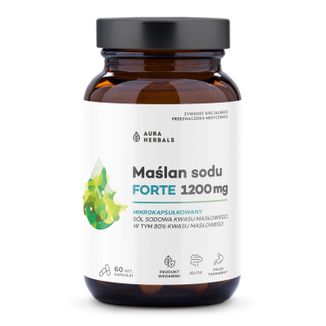 Aura Herbals Maślan Sodu Forte 1200 mg, 60 kapsułek Aura Herbals Maślan Sodu Forte 1200 mg, 60 kapsułek - zdjęcie produktu