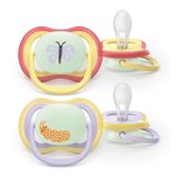Philips Avent Ultra Air Nighttime, ortodontyczny smoczek uspokajający, świecący w ciemności, 0-6 miesięcy, 2 sztuki - miniaturka zdjęcia produktu