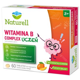 Naturell Witamina B Complex Uczeń, od 3 lat, 60 tabletek - zdjęcie produktu