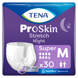 Tena Stretch ProSkin Super Night, pieluchomajtki, rozmiar M, 86-116 cm, 30 sztuk - miniaturka zdjęcia produktu