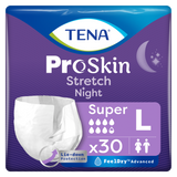 Tena Stretch ProSkin Super Night, pieluchomajtki, rozmiar L, 103-140 cm, 30 sztuk - miniaturka zdjęcia produktu