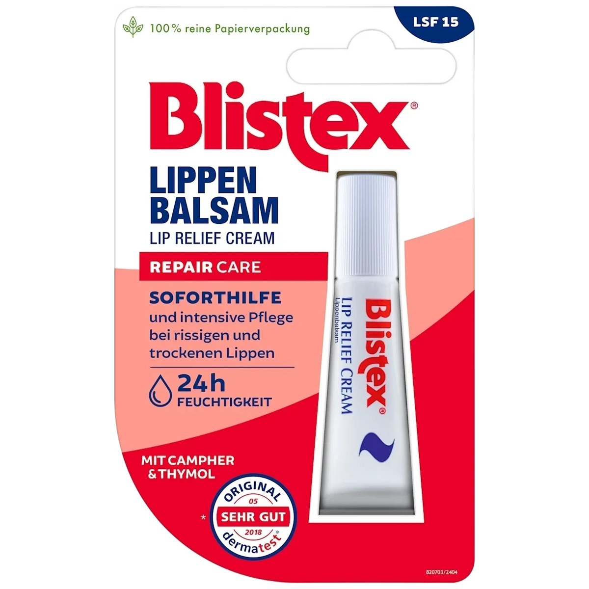 Nieznana Blistex Repair Care Lip Relief Cream, balsam do ust, SPF 15, 6 ml