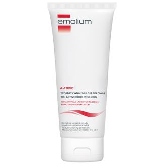 Emolium A-Topic, trójaktywna emulsja do ciała do skóry atopowej, suchej i uporczywie swędzącej, od 1 miesiąca, 200 ml - zdjęcie produktu