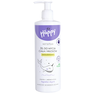 Bella Baby Happy, emolientowy żel do mycia ciała i włosów, od 1 miesiąca, 400 ml - zdjęcie produktu