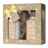Zestaw Hiskin Christmas Lady Set, żel pod prysznic, 200 ml + balsam do ciała, 200 ml + beżowa myjka do ciała - miniaturka zdjęcia produktu