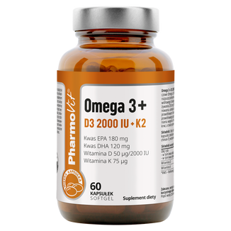 PharmoVit Omega 3 + D3 2000 IU + K2, 60 kapsułek - zdjęcie produktu