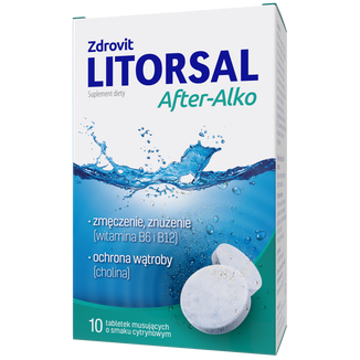 Zdrovit Litorsal After-Alko, smak cytrynowy, 10 tabletek musujących - zdjęcie produktu