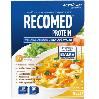 Activlab Pharma RecoMed Protein, preparat odżywczy, rosół, 60 g x 4 saszetki USZKODZONE OPAKOWANIE - zdjęcie produktu