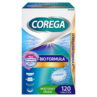 Corega Tabs Bio Formuła, tabletki do czyszczenia protez zębowych, 120 tabletek USZKODZONE OPAKOWANIE - zdjęcie produktu