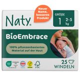 Naty BioEmbrace, Ekologiczne pieluszki jednorazowe rozmiar 1, 2-5 kg, 25 sztuk - miniaturka zdjęcia produktu