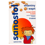 Sanostol, dla dzieci od 4 lat, 30 tabletek musujących do ssania - miniaturka zdjęcia produktu