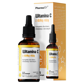 Pharmovit Witamina C z dziką różą, krople, 30 ml Pharmovit Witamina C z dziką różą, krople, 30 ml - zdjęcie produktu
