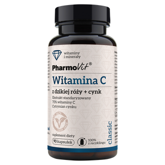 Pharmovit Witamina C z dzikiej róży + cynk, 90 kapsułek - zdjęcie produktu