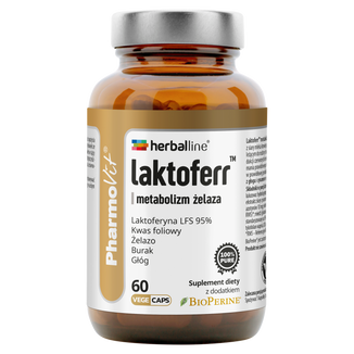 Pharmovit Herballine Laktoferr Metabolizm Żelaza, 60 kapsułek Pharmovit Herballine Laktoferr Metabolizm Żelaza, 60 kapsułek - zdjęcie produktu
