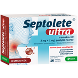 Septolete Ultra o smaku coli 3 mg + 1 mg, 16 pastylek twardych - miniaturka zdjęcia produktu