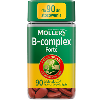 Moller's B-Complex Forte, 90 tabletek Moller's B-Complex Forte, 90 tabletek - zdjęcie produktu