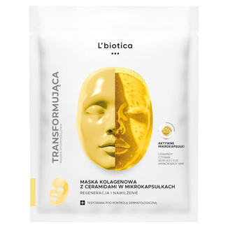L'biotica, transformująca maska kolagenowa z ceramidami w mikrokapsułkach, 1 sztuka - zdjęcie produktu
