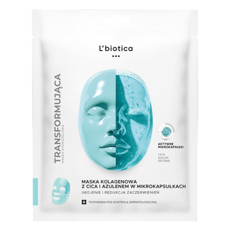 L'biotica, transformująca maska kolagenowa z cica i azulenem w mikrokapsułkach, 1 sztuka L'biotica, transformująca maska kolagenowa z cica i azulenem w mikrokapsułkach, 1 sztuka - zdjęcie produktu