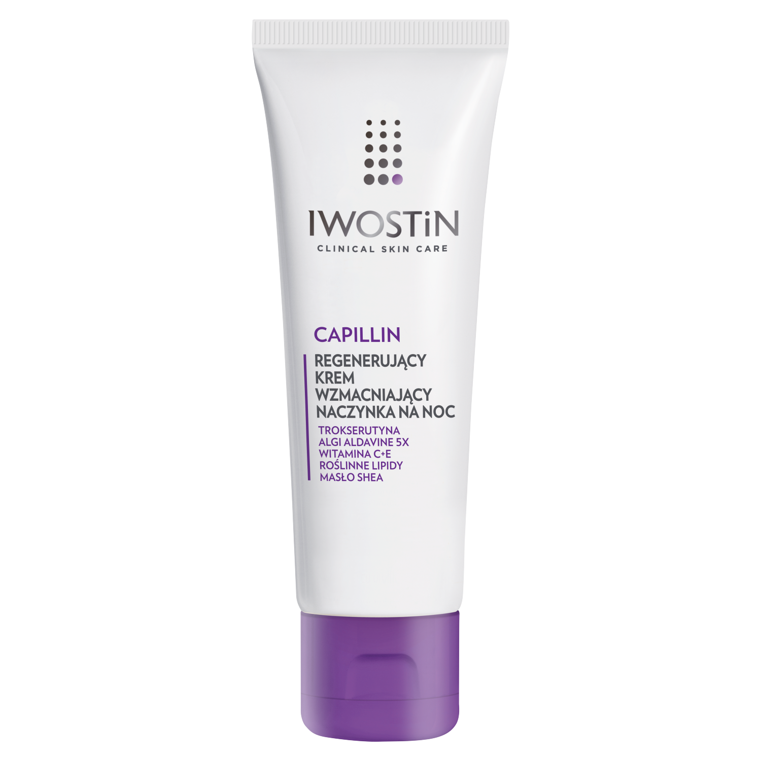Emolium Iwostin Capillin, regenerujący krem wzmacniający naczynka na noc, 50 ml