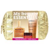Zestaw Nuxe My Beauty Essentials, suchy olejek ze złotymi drobinkami, 50 ml + balsam do ust z miodem, 15 g + olejek pod prysznic, 100 ml + kosmetyczka - miniaturka zdjęcia produktu