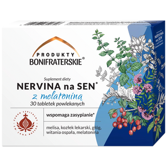 Produkty Bonifraterskie Nervina na sen z melatoniną, 30 tabletek - zdjęcie produktu