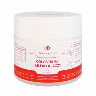 Genactiv Colostrum i Mleko Klaczy, proszek, 50 g Genactiv Colostrum i Mleko Klaczy, proszek, 50 g - zdjęcie produktu