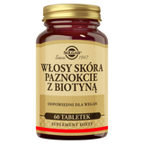 Solgar Włosy Skóra Paznokcie z biotyną, 60 tabletek Solgar Włosy Skóra Paznokcie z biotyną, 60 tabletek - miniaturka zdjęcia produktu