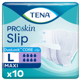 Tena Slip ProSkin Maxi, pieluchomajtki, rozmiar L, 92-144 cm, 10 sztuk Tena Slip ProSkin Maxi, pieluchomajtki, rozmiar L, 92-144 cm, 10 sztuk - miniaturka zdjęcia produktu