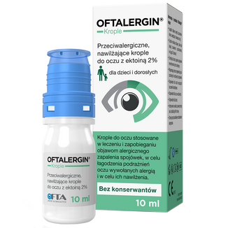 Oftalergin, przeciwalergiczne nawilżające krople do oczu z ektoiną 2%, 10 ml - zdjęcie produktu