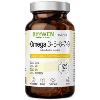 Biowen Omega 3-5-6-7-9, 60 kapsułek Biowen Omega 3-5-6-7-9, 60 kapsułek - zdjęcie produktu