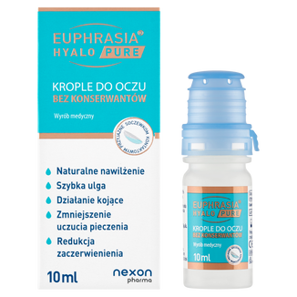 Euphrasia Hyalo Pure, krople do oczu, 10 ml - zdjęcie produktu