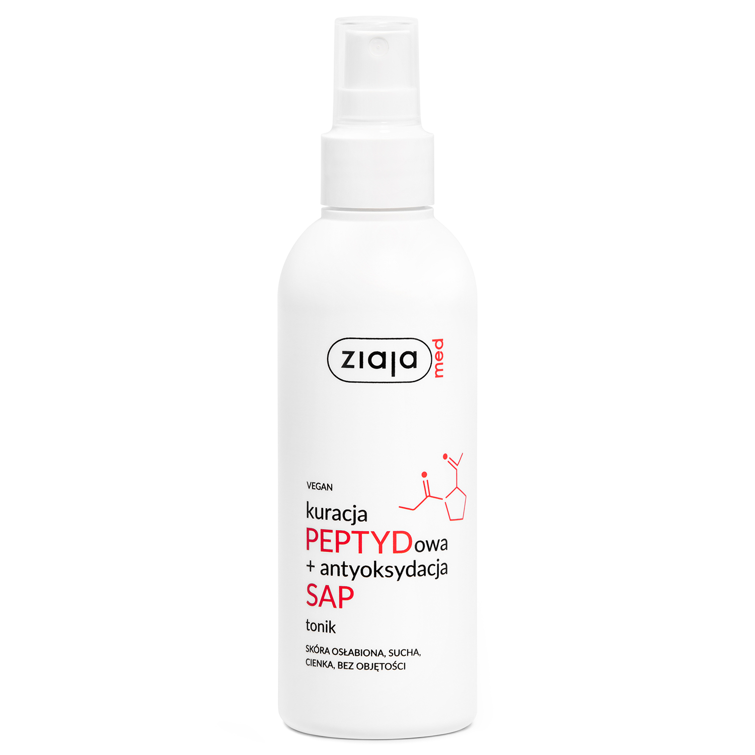 Nieznana Ziaja Med Kuracja peptydowa + antyoksydacja SAP, tonik, 200 ml — Inhaltsstoffe und Bewertung