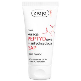 Ziaja Med Kuracja peptydowa + antyoksydacja SAP, krem na noc, 50 ml Ziaja Med Kuracja peptydowa + antyoksydacja SAP, krem na noc, 50 ml - zdjęcie produktu
