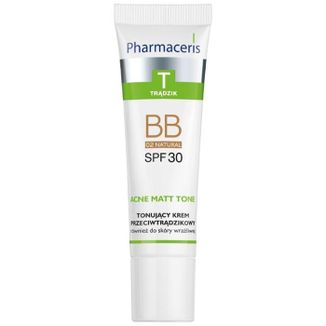 Pharmaceris T Acne Matt Tone BB, tonujący krem przeciwtrądzikowy, 02 natural, SPF 30, 30 ml Pharmaceris T Acne Matt Tone BB, tonujący krem przeciwtrądzikowy, 02 natural, SPF 30, 30 ml - zdjęcie produktu