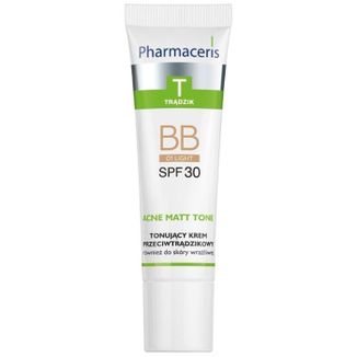 Pharmaceris T Acne Matt Tone BB, tonujący krem przeciwtrądzikowy, 01 light, SPF 30, 30 ml Pharmaceris T Acne Matt Tone BB, tonujący krem przeciwtrądzikowy, 01 light, SPF 30, 30 ml - zdjęcie produktu