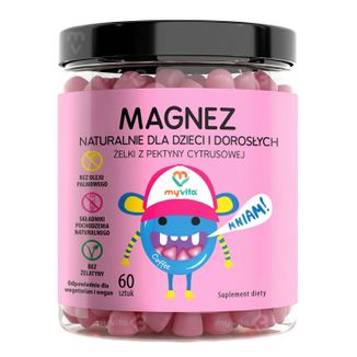 MyVita Magnez, żelki z pektyny cytrusowej, dla dzieci i dorosłych, 60 sztuk - zdjęcie produktu