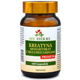 My Herbs Kreatyna monohydrat z multiwitaminami, 100 kapsułek My Herbs Kreatyna monohydrat z multiwitaminami, 100 kapsułek - zdjęcie produktu