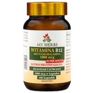 My Herbs Witamina B12 metylokobalamina, 100 kapsułek My Herbs Witamina B12 metylokobalamina, 100 kapsułek - zdjęcie produktu