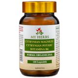 My Herbs Cytrynian magnezu, Cytrynian potasu, Witamina B6, 100 kapsułek - miniaturka zdjęcia produktu